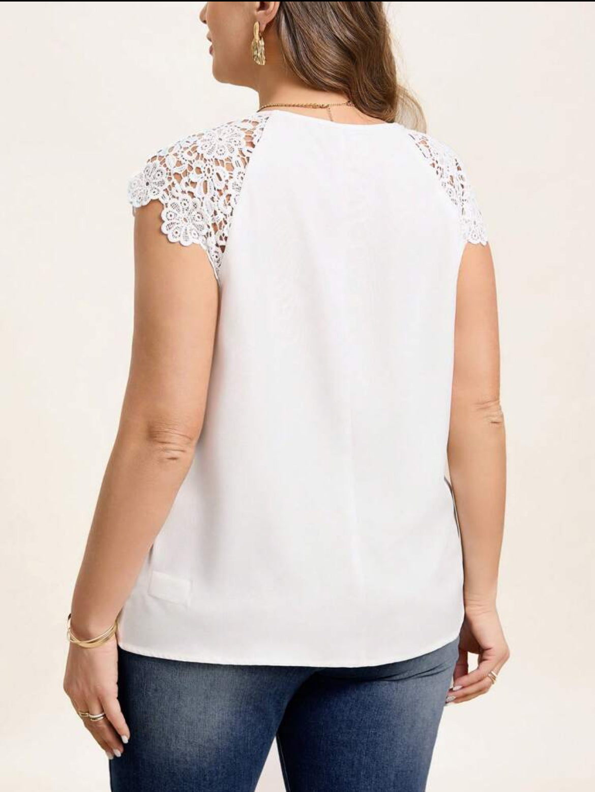 5104 Lace Embroidery Patchwork Shirt