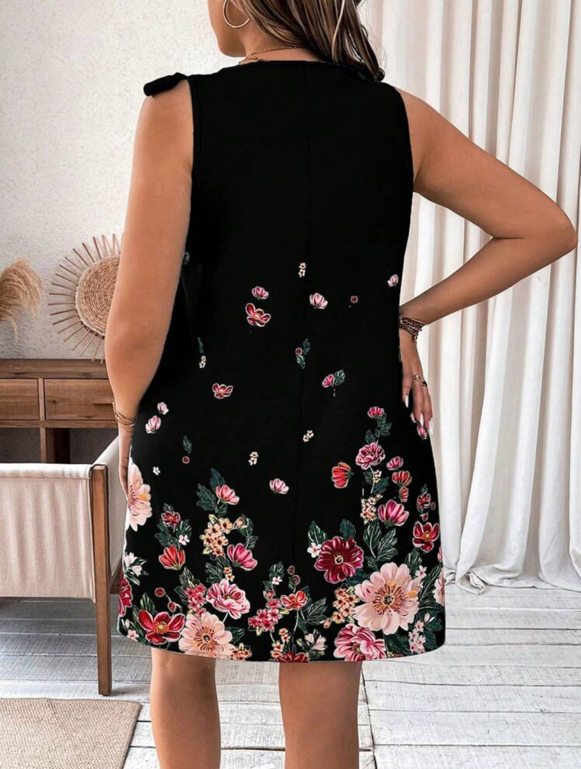 7318 Asymmetrical Neck Dress