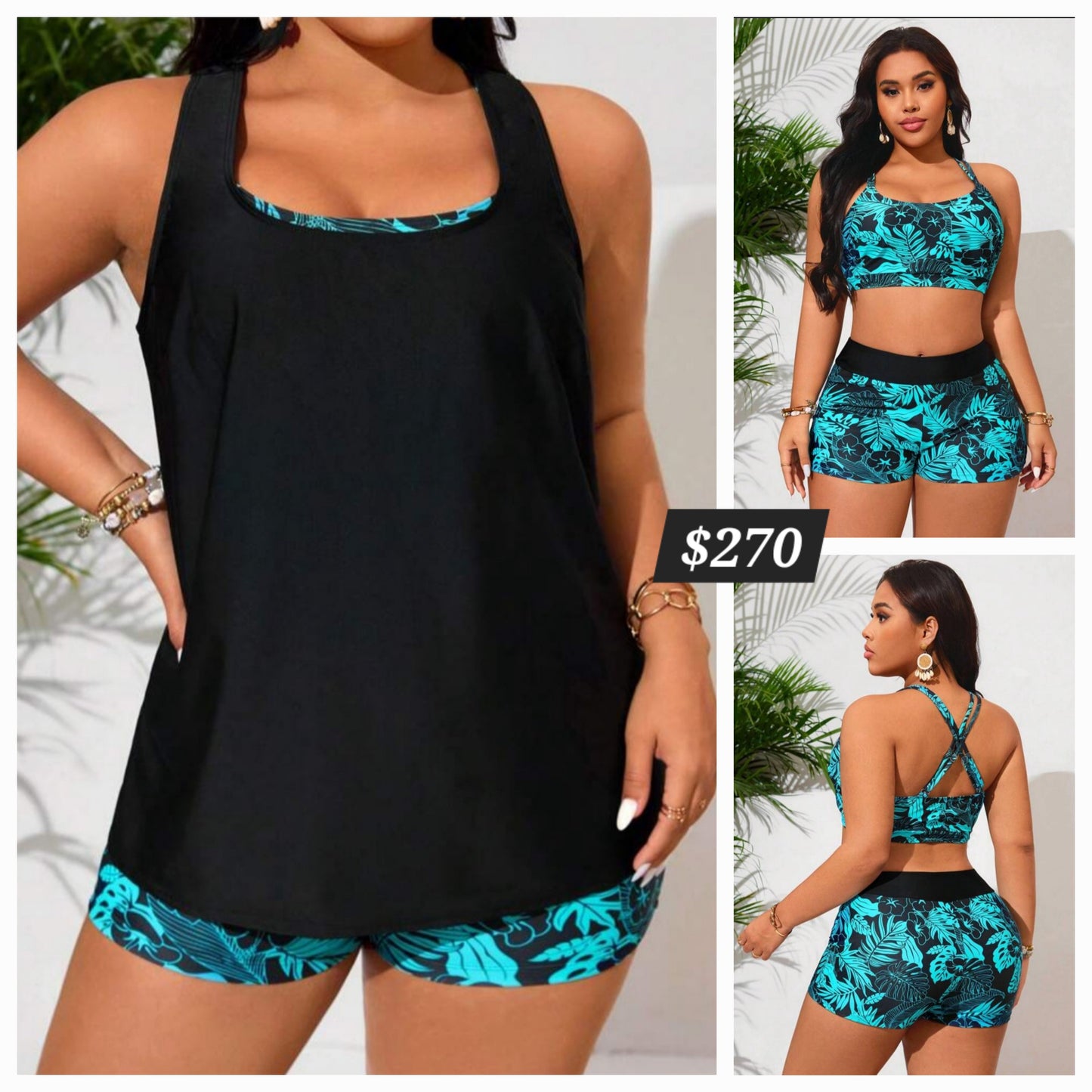#1197 3pcs Cross Back Bikini Set