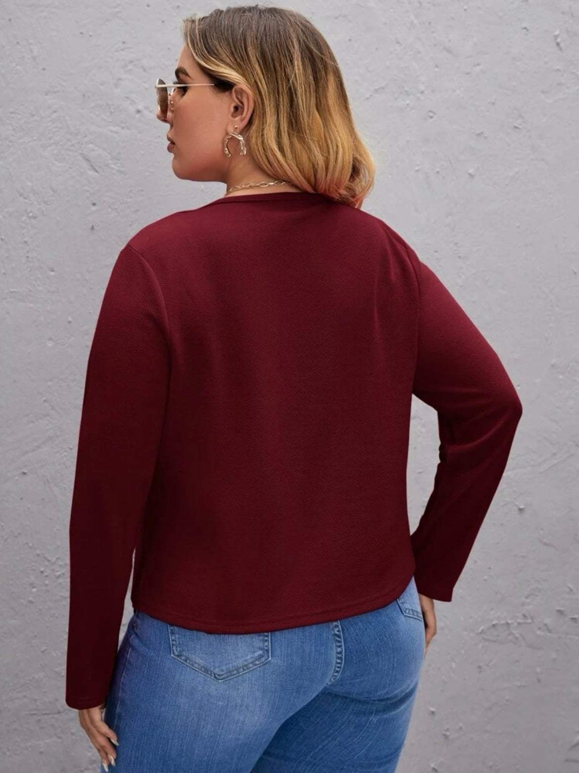 Notched Open Front Jacket