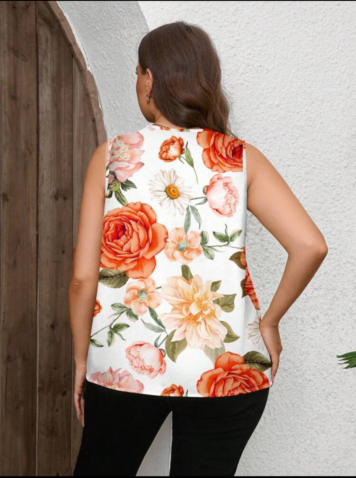 #5431 Causal Floral Print Short Sleeve Blouse