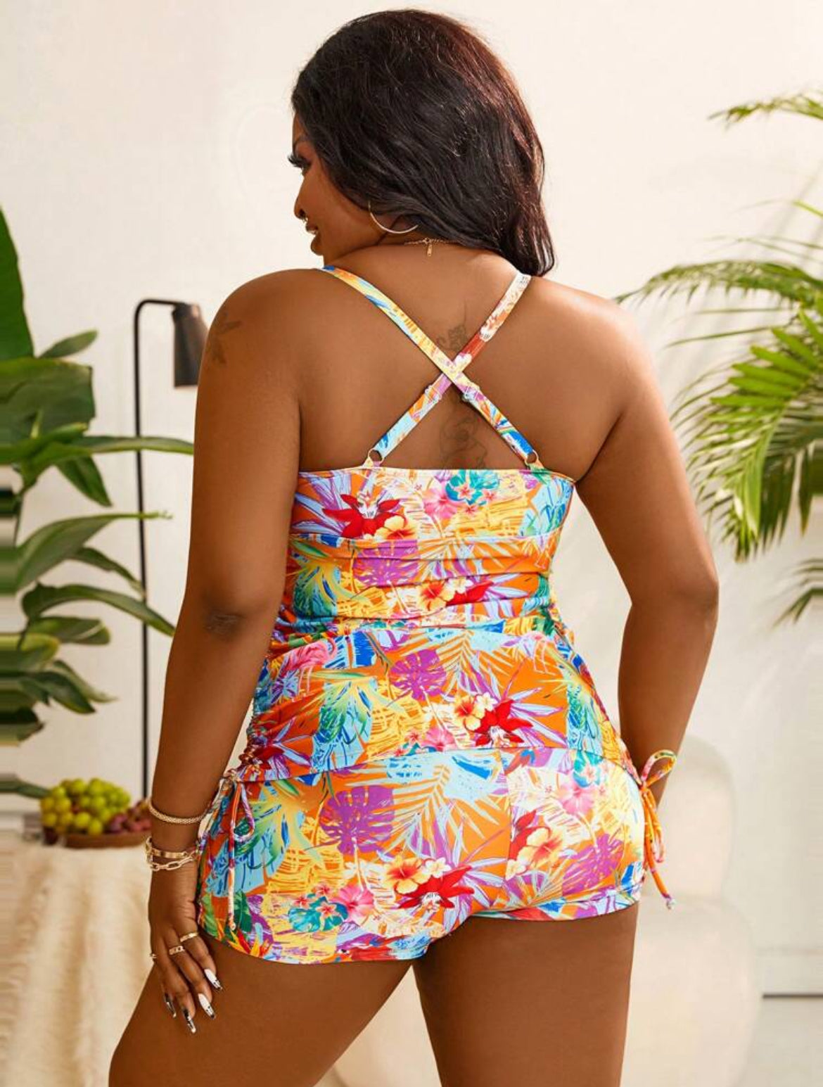 #1735 Tropical Printed Bikini Set