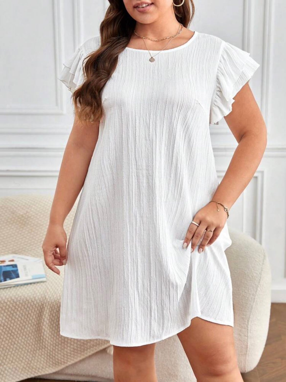 Ruffle Trim Dress