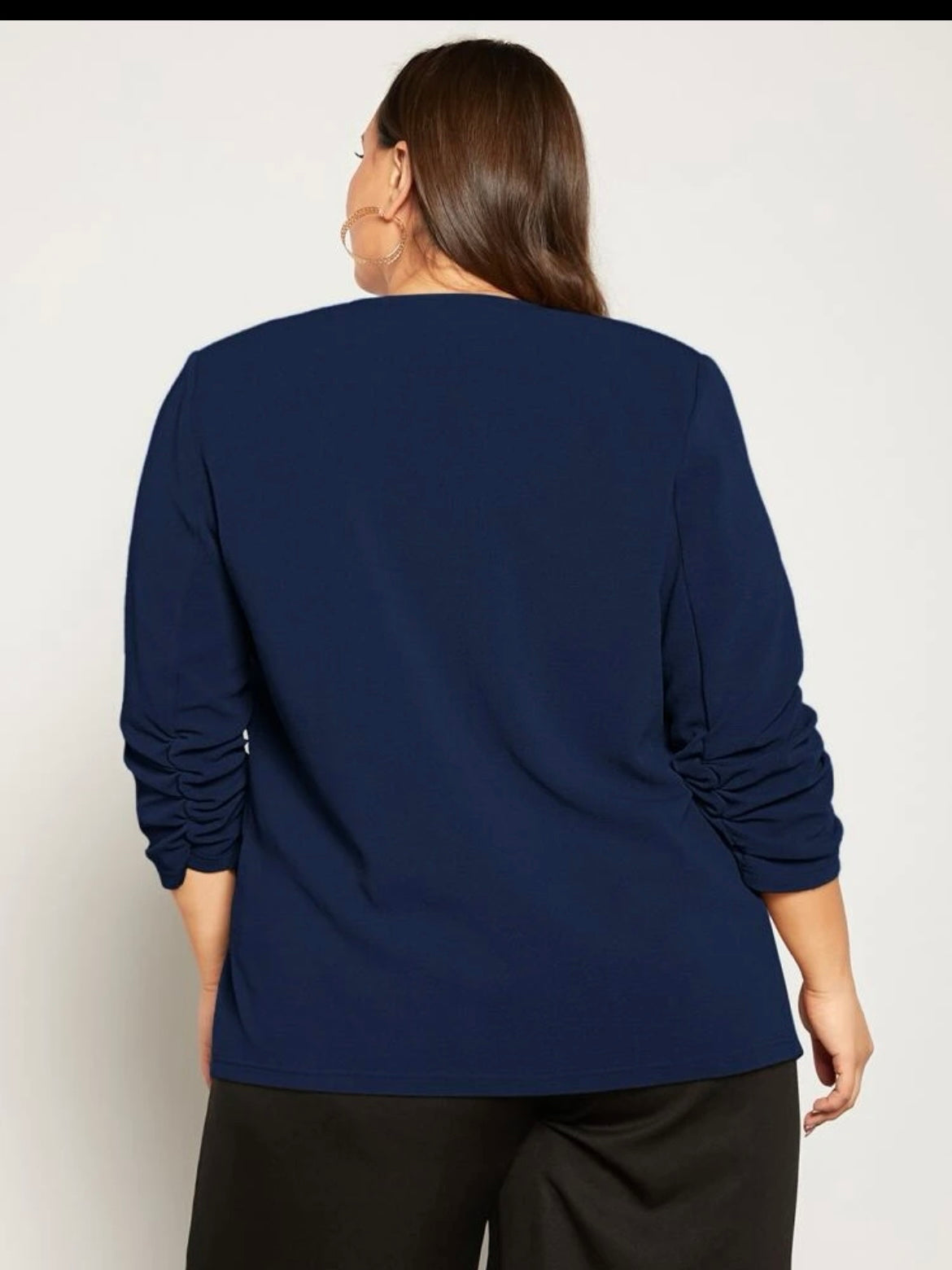 Ruched Sleeve Blazer