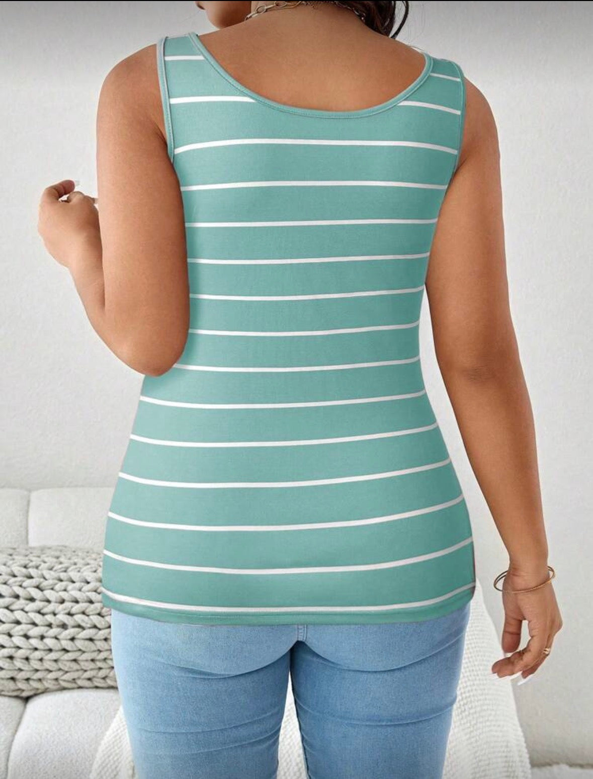 #0144 Striped Printed Tank Top
