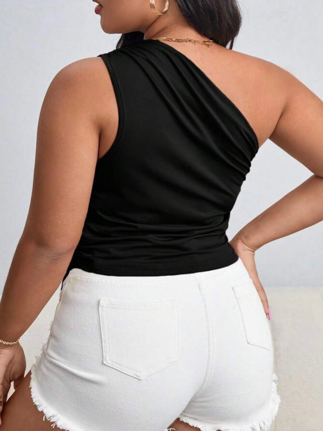 One Shoulder Hanky Hem Top