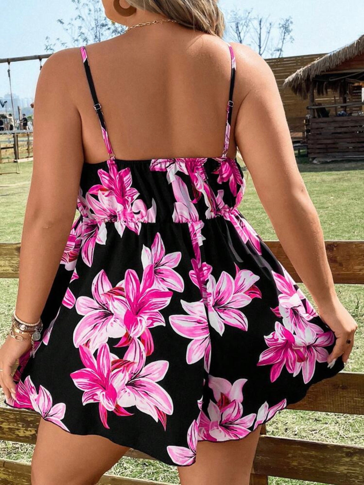 Lace Insert Cami Romper