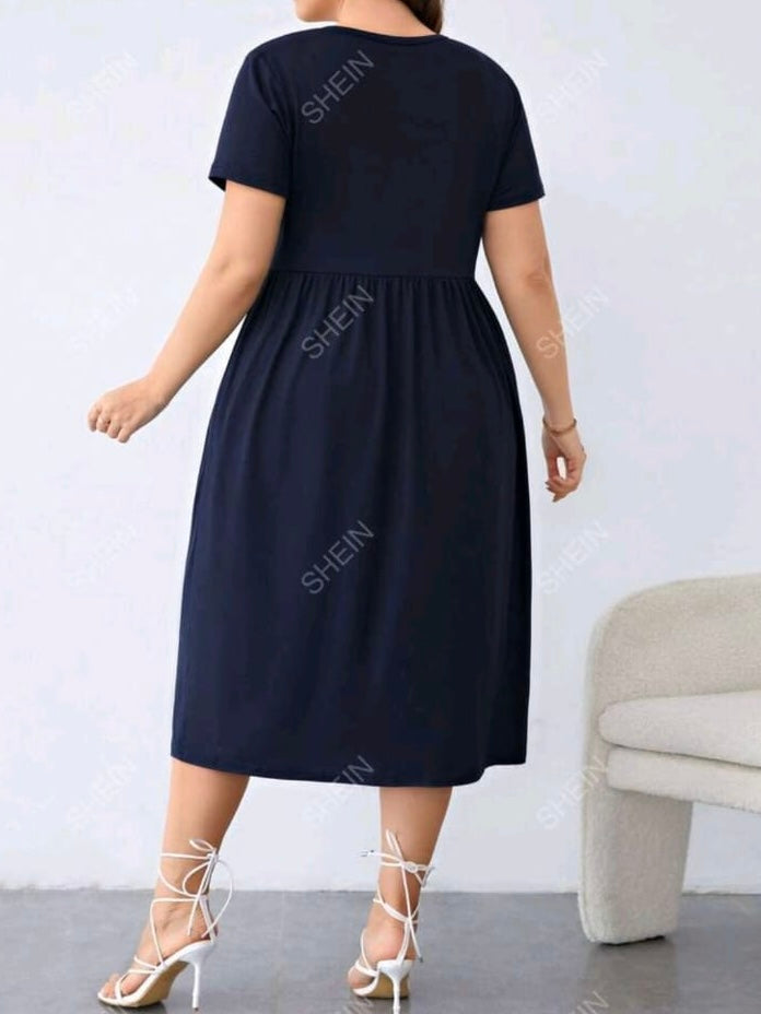 Hidden Pocket Bow Side A-line Dress