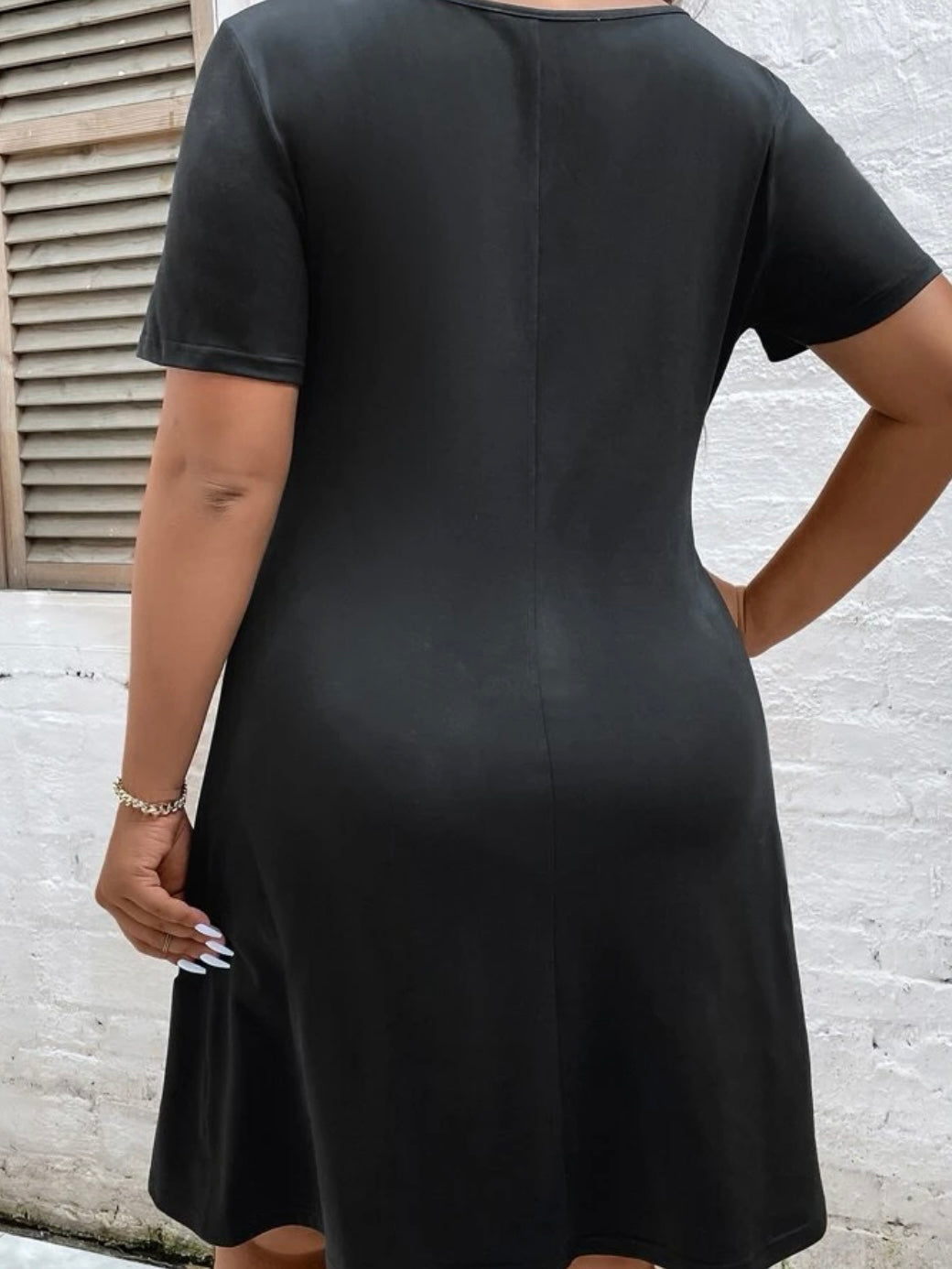 Plus Button Front Dress