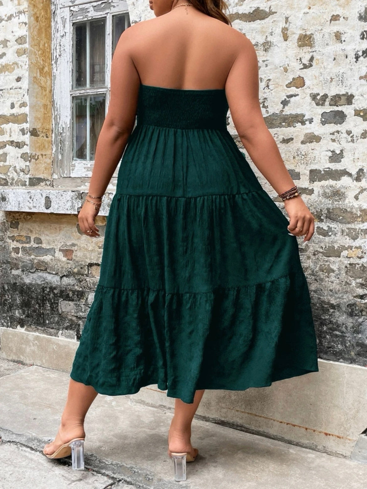 Ruffle Hem Tube Dress
