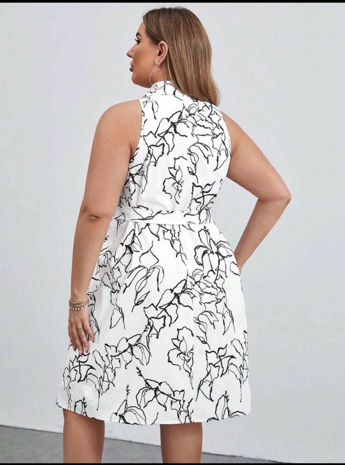 #4279 Floral Print Elegant Collar Dress