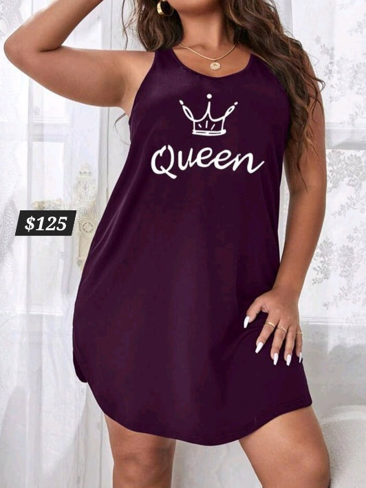 #7650 Pajama Dress With Round Neckline
