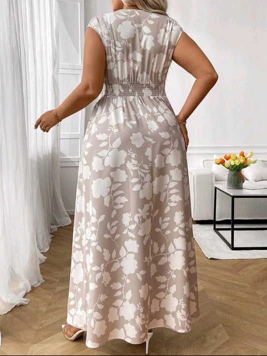 C#7973 Floral Print Sleeveless Dress