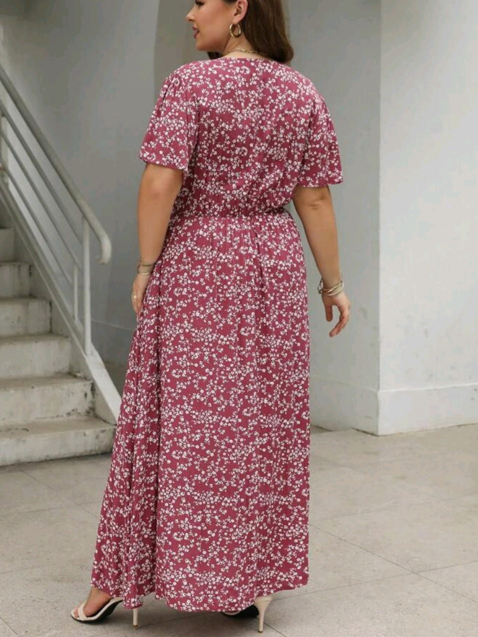 Butterfly Sleeve Split Thigh Dress