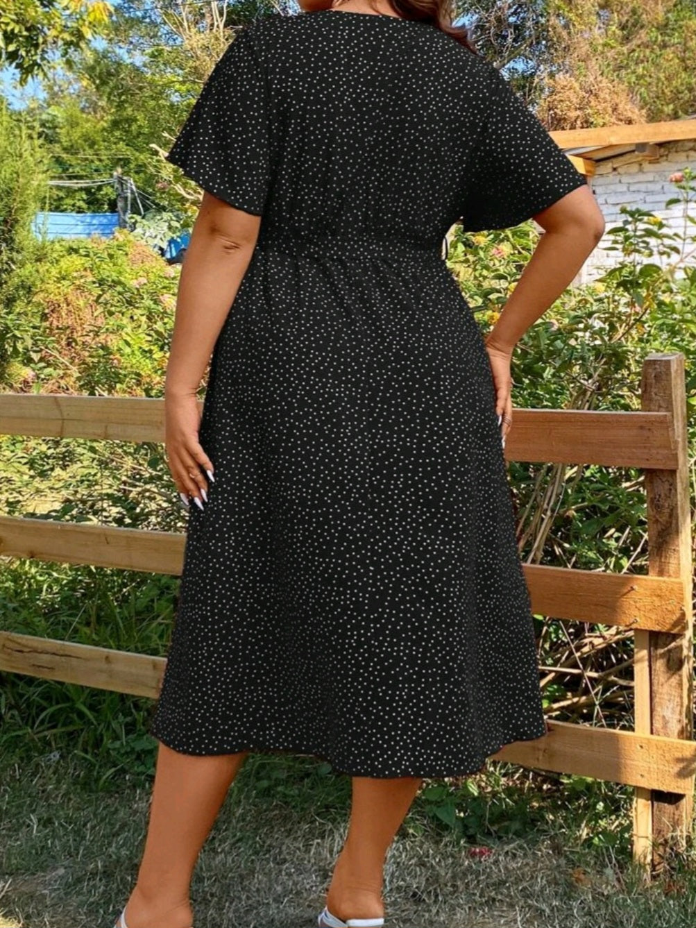 Butterfly Sleeve Wrap Knot Side Dress