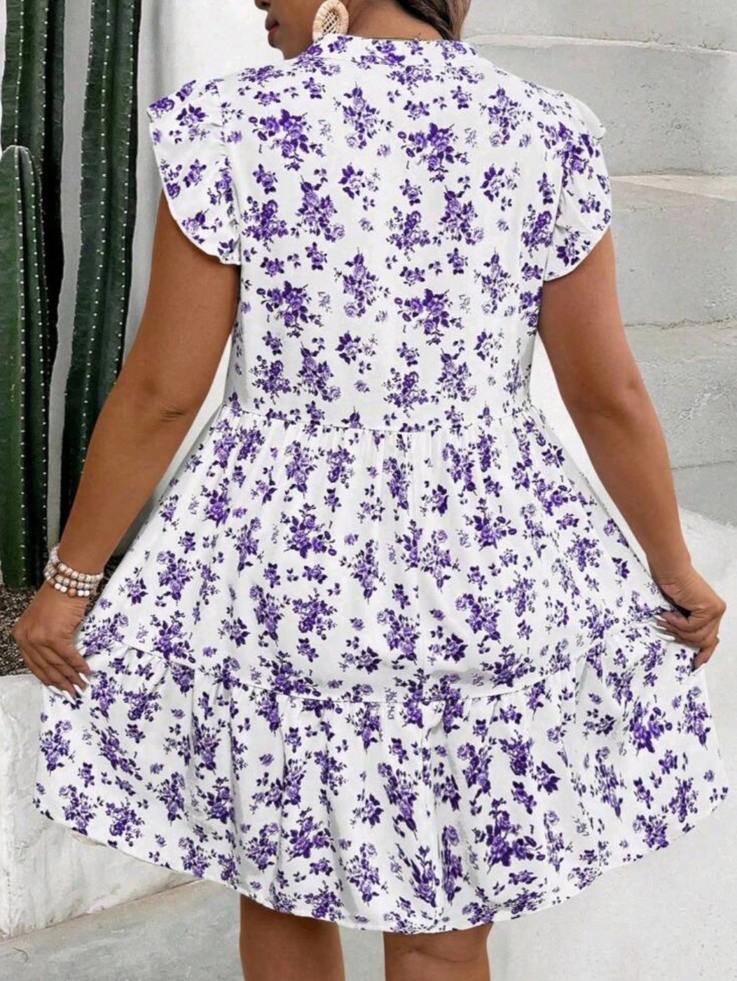 #4616 Fairy Ditsy Floral Cap Sleeve Mini Dress