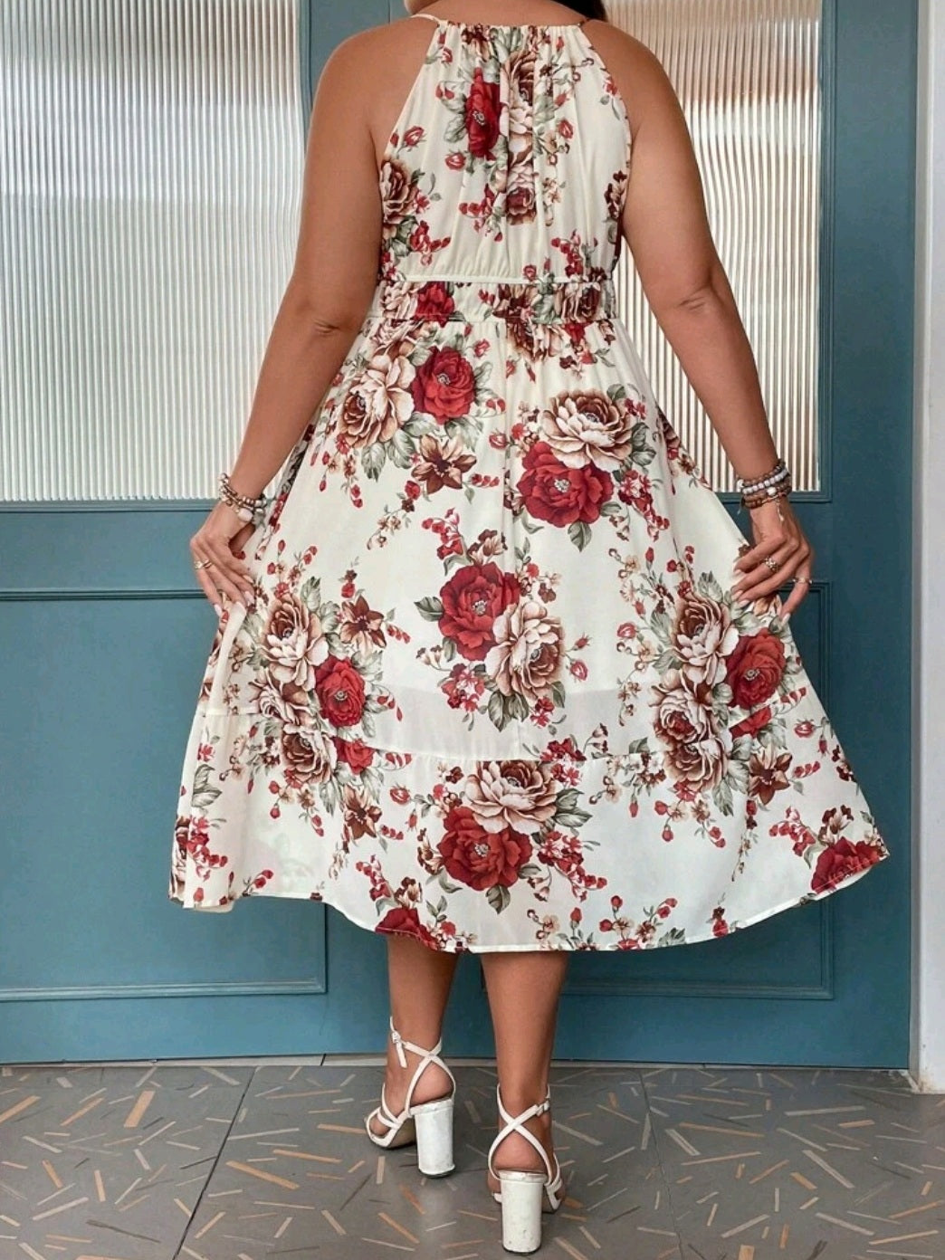 Floral Print Halter Dress