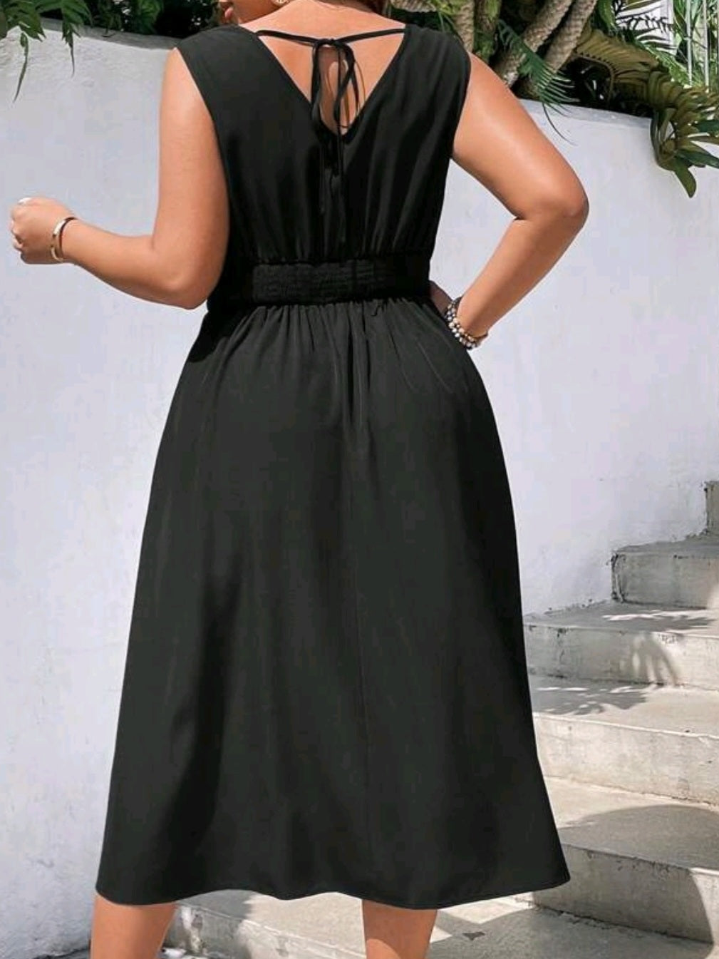 Embroidery Sleeveless A-line Dress