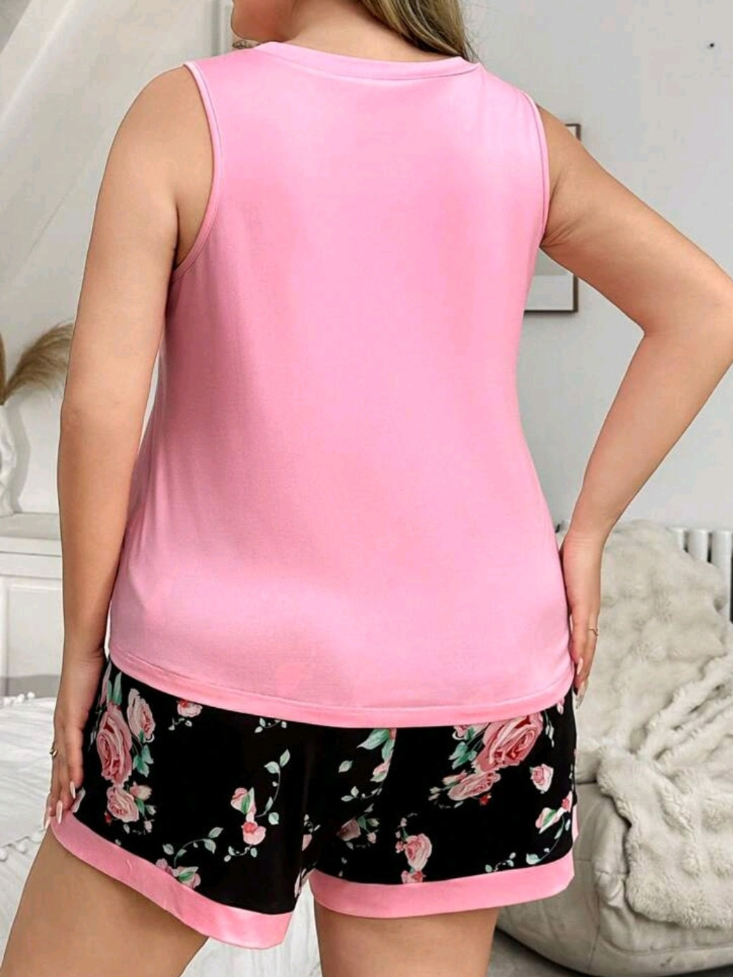 #3881 Tank Top And Shorts Loungewear Set