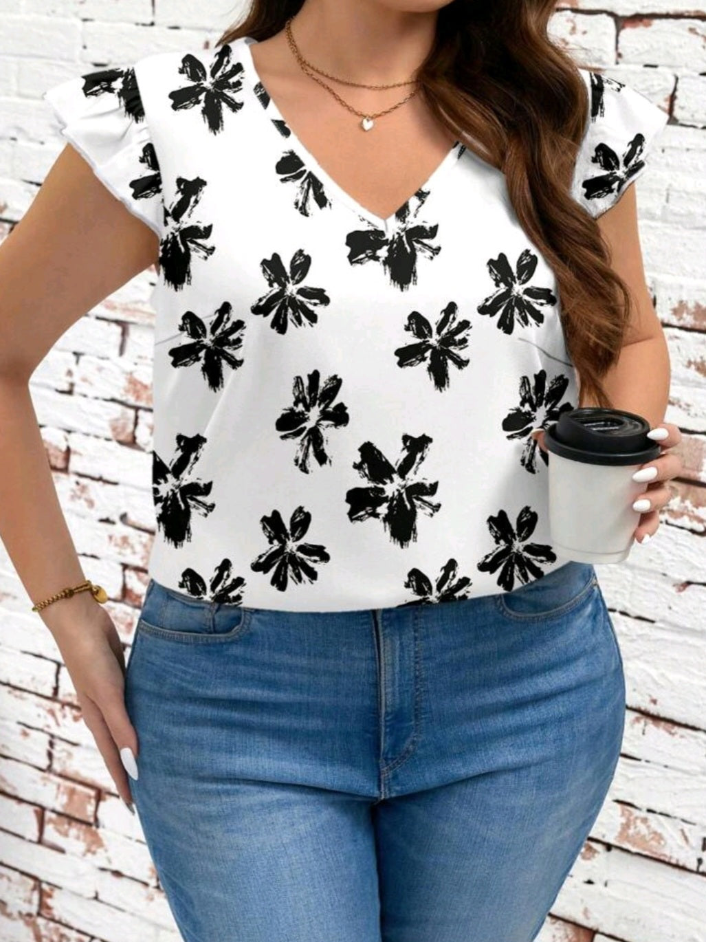 #9548 Floral Pattern Top