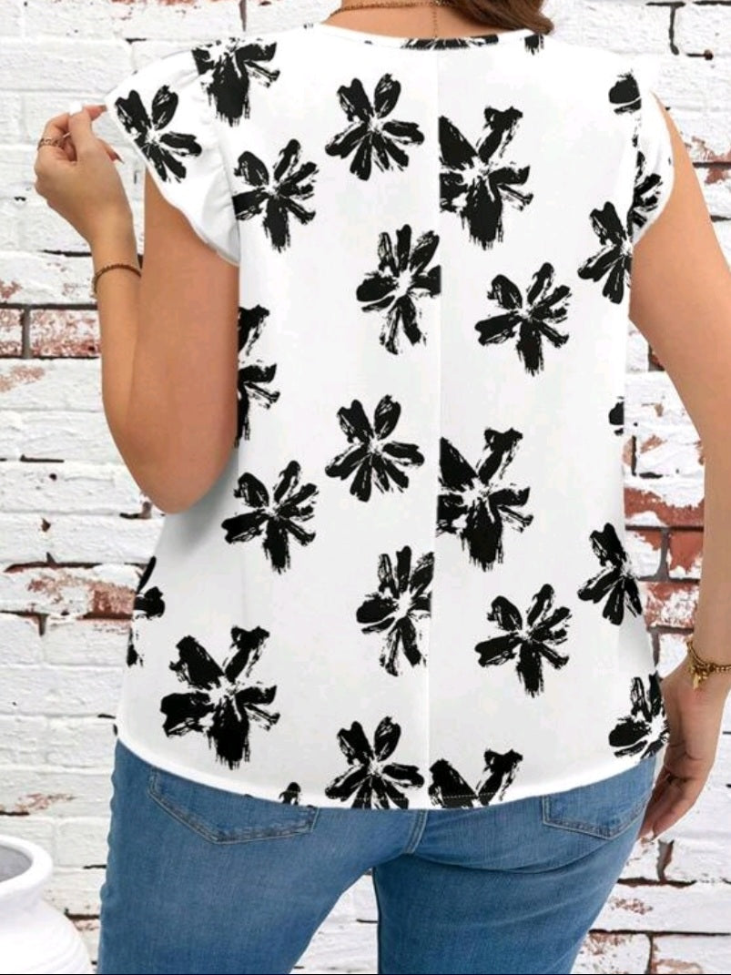 #9548 Floral Pattern Top