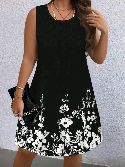 #9518 Floral Print Casual Dress