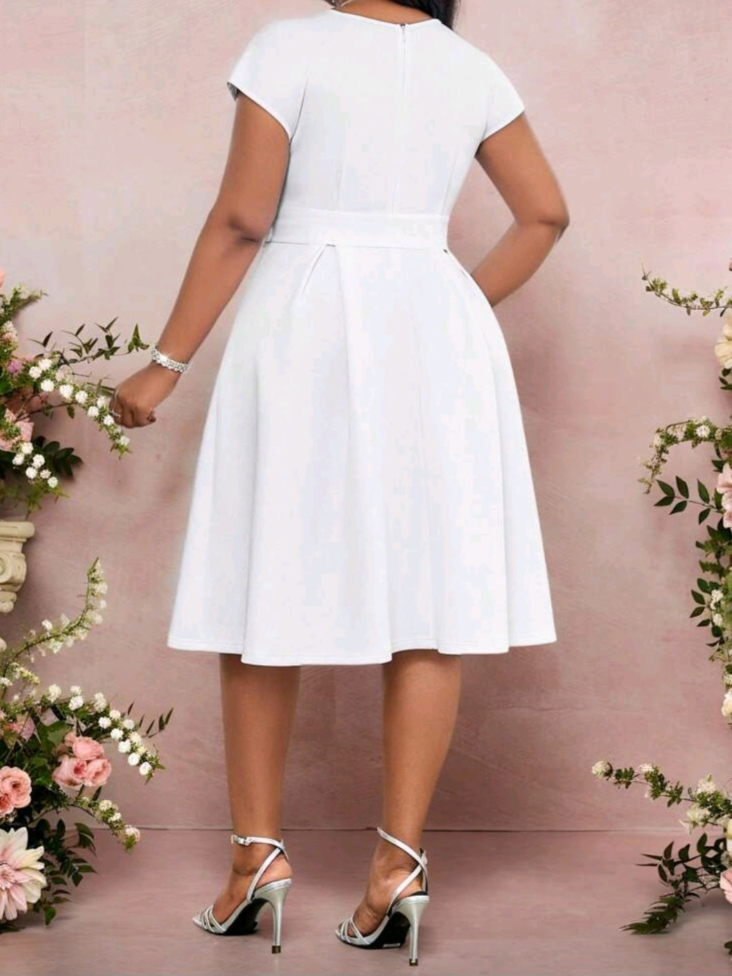 #2699 Elegant Solid Color Dress