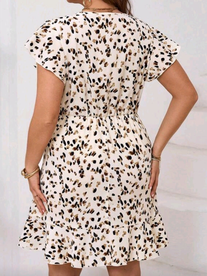 #5220 Allover Print A- Line Dress