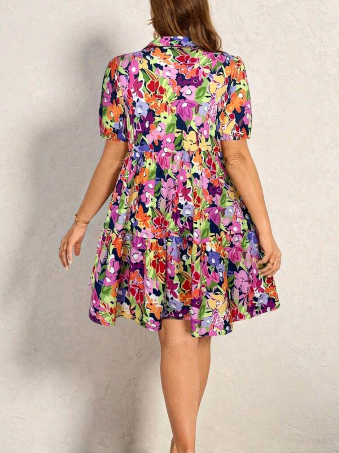 2799 Floral Shirt Dress