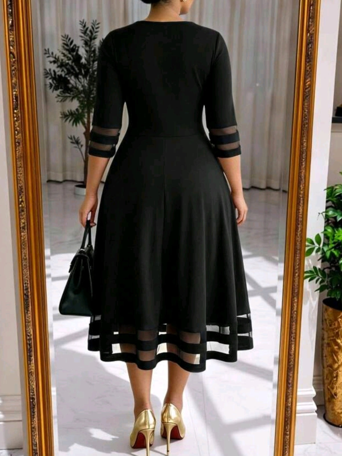 0278 Mesh Patchwork Dress
