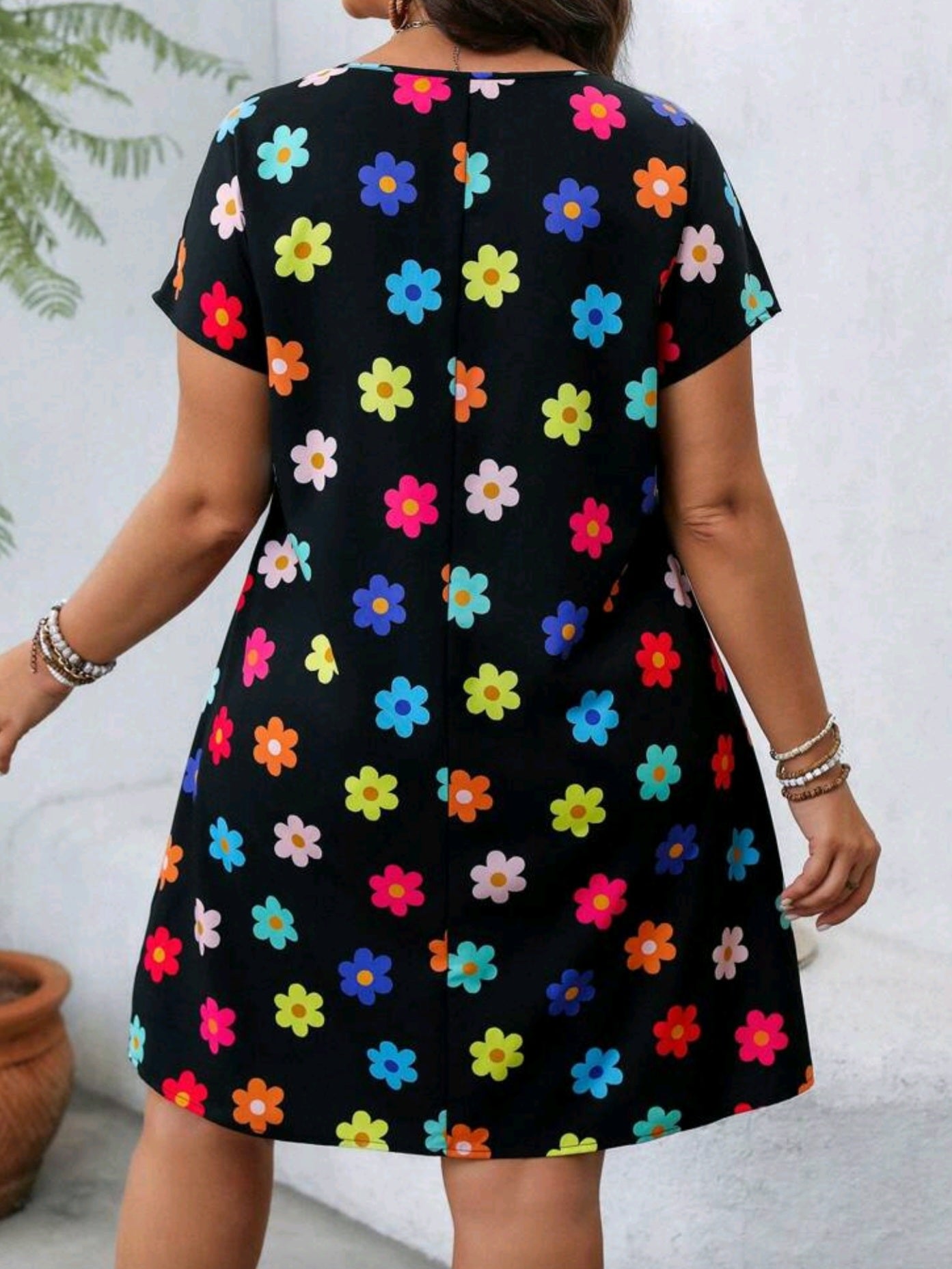 6467 Batwing Short Sleeve Dress