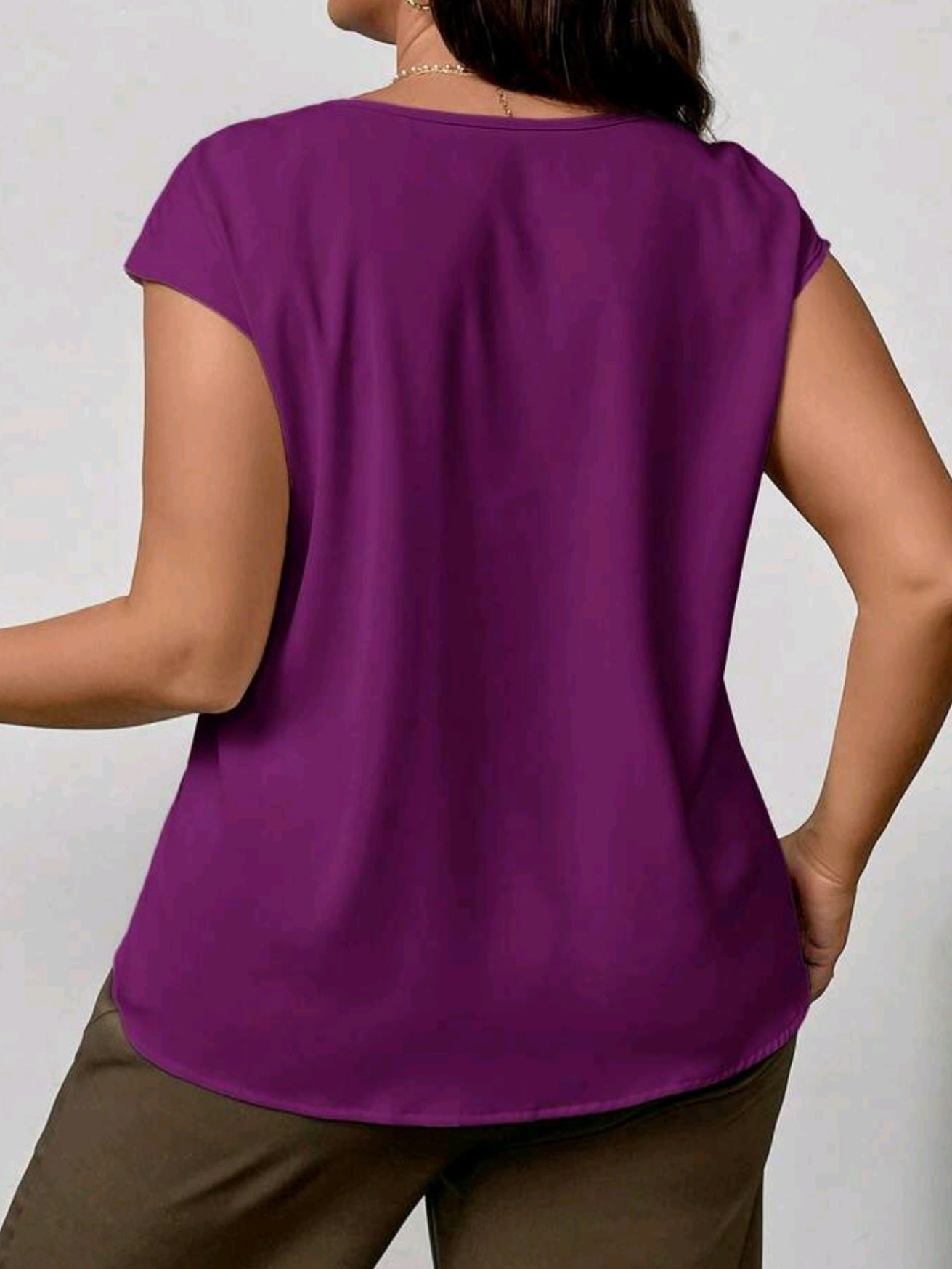 2709 Cap Sleeve Pleated Blouse