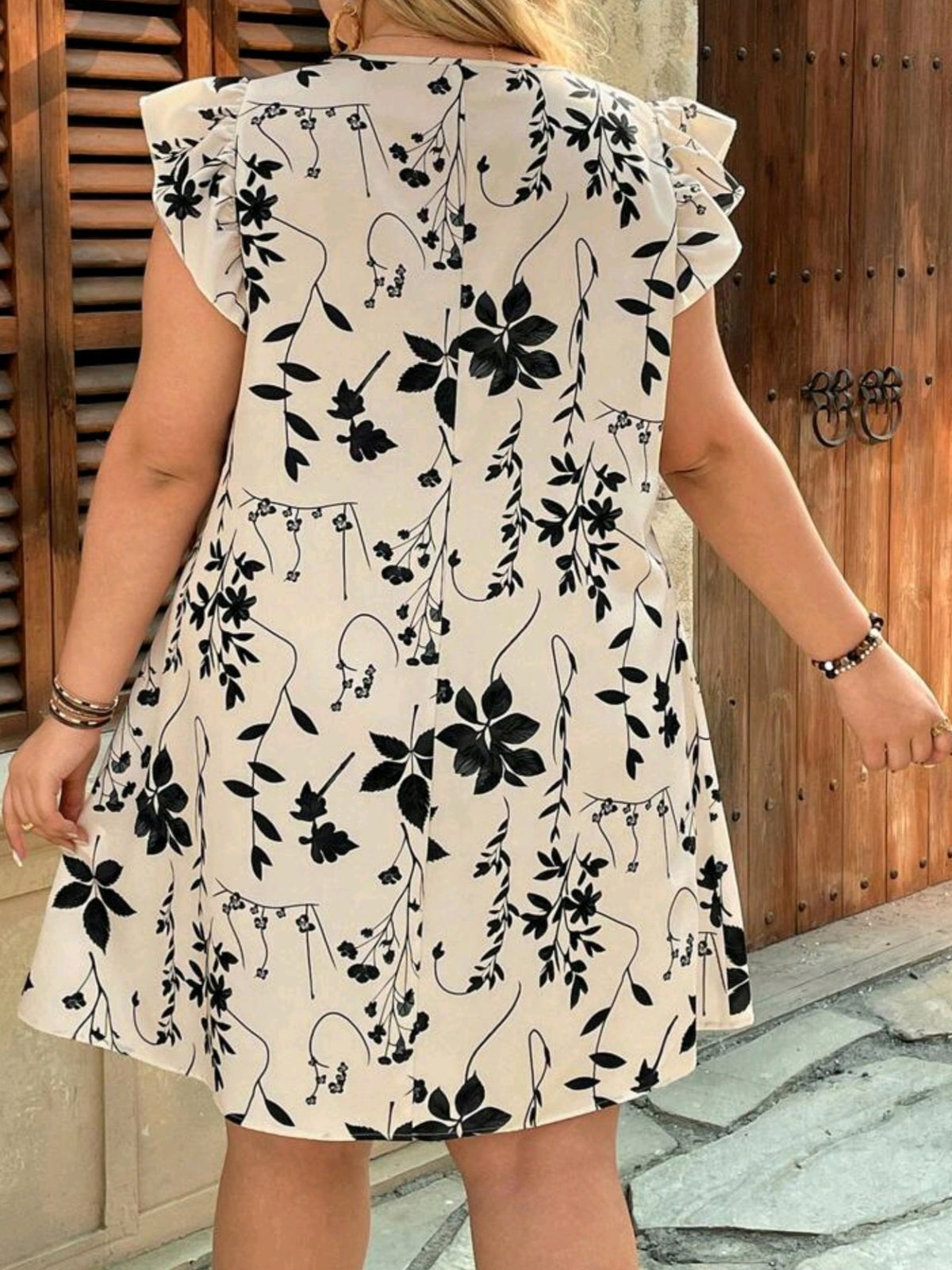 5703 Ruffle Sleeve Dress