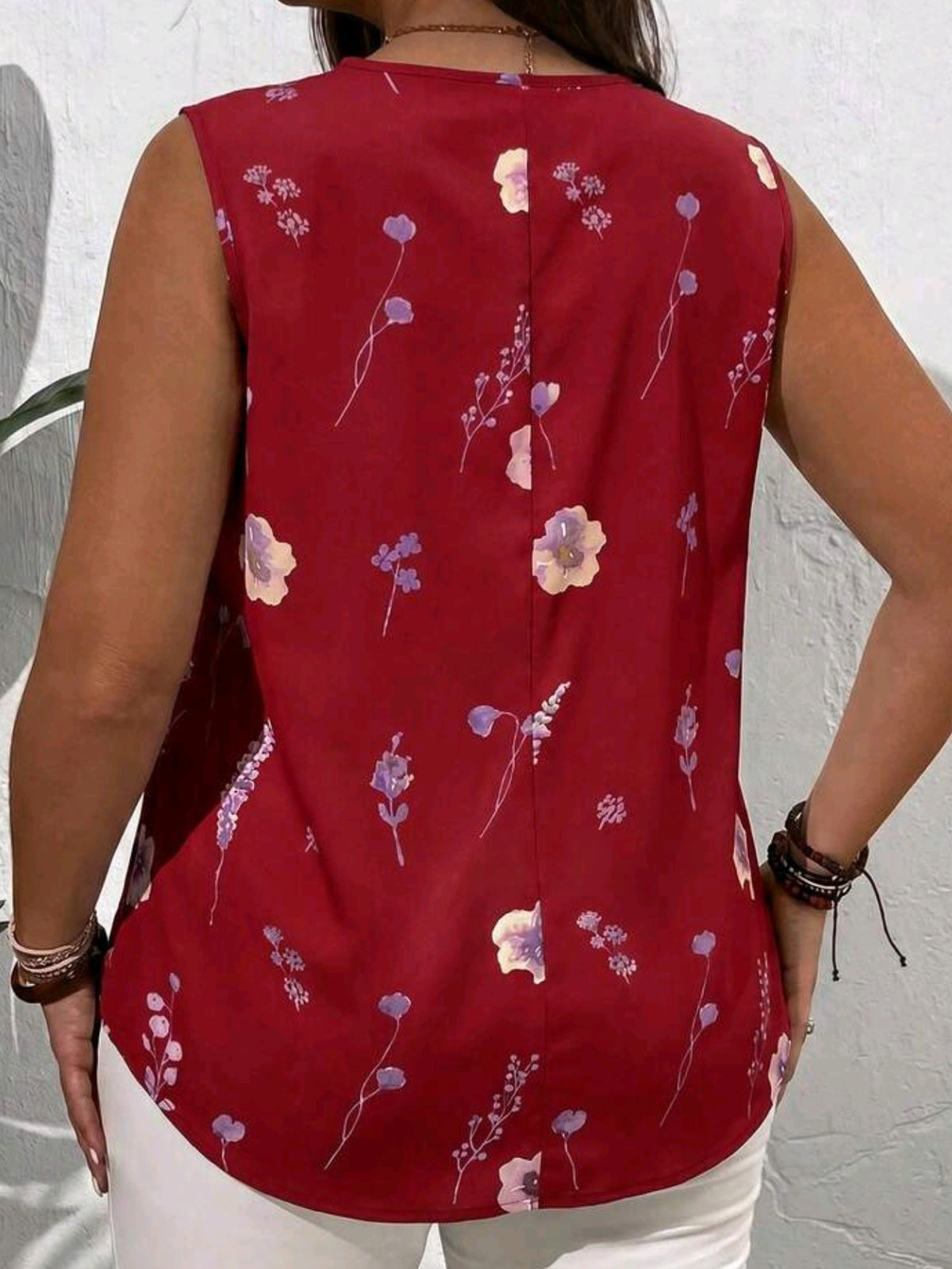 9376 Floral Sleeveless Top