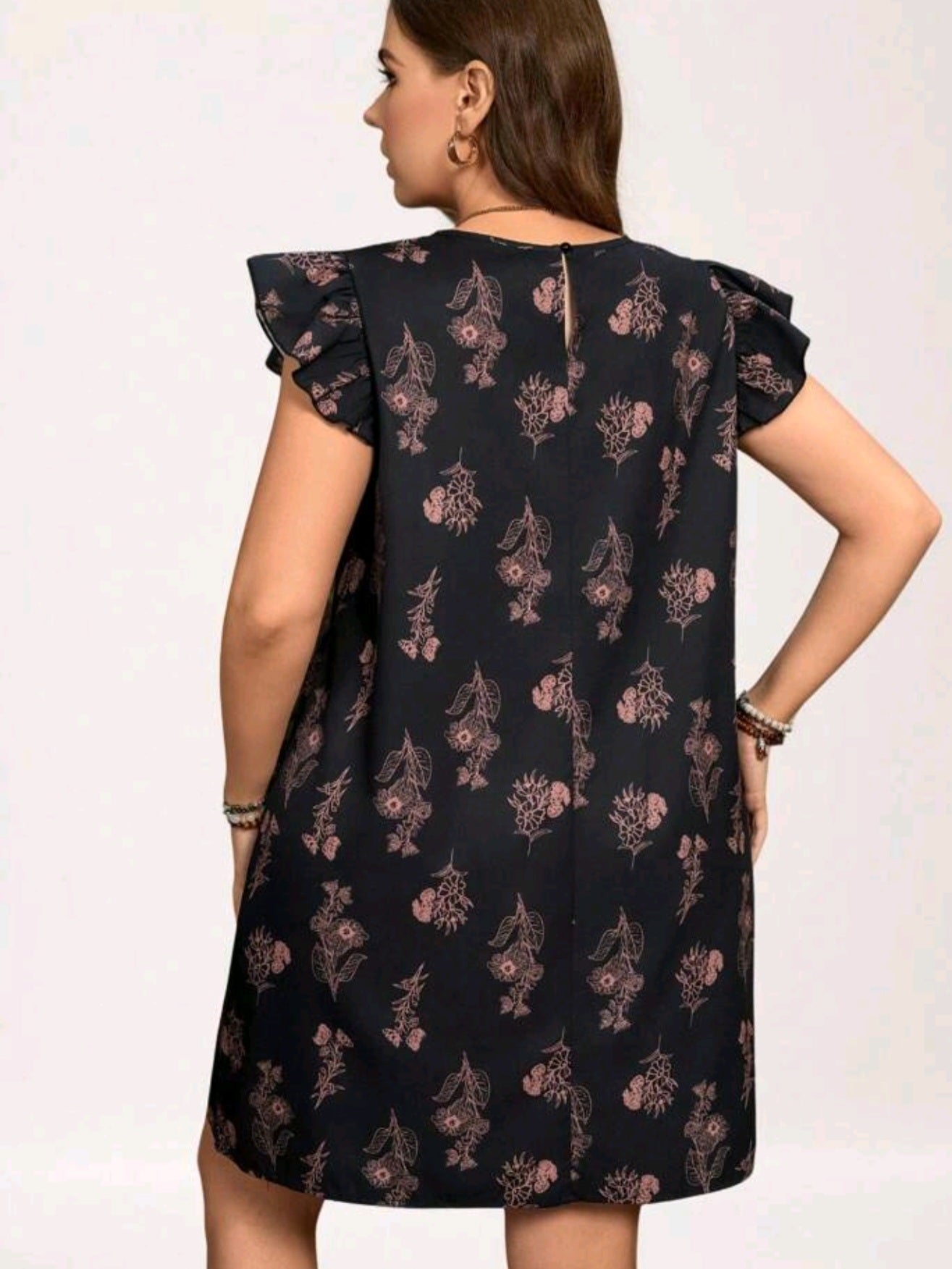 2416 All Over Print Casual Dress