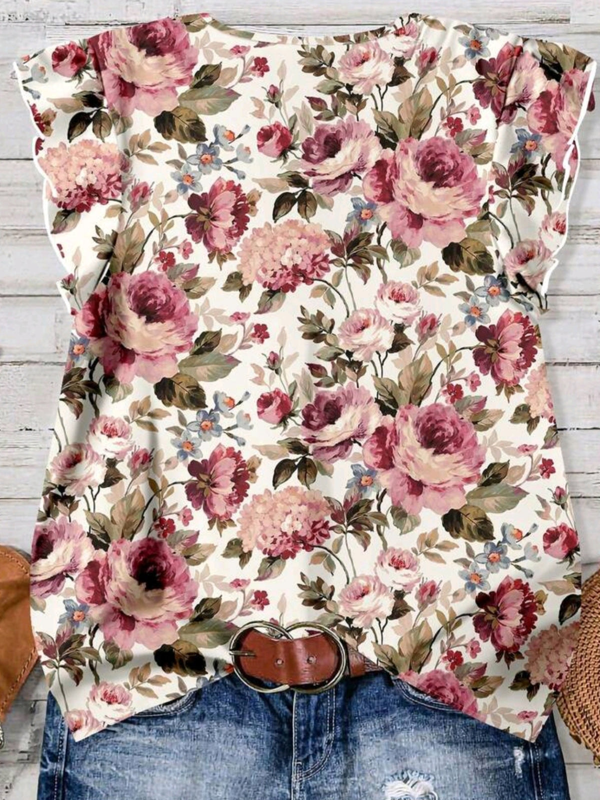 2739 Floral Print Casual Minimalist Blouse