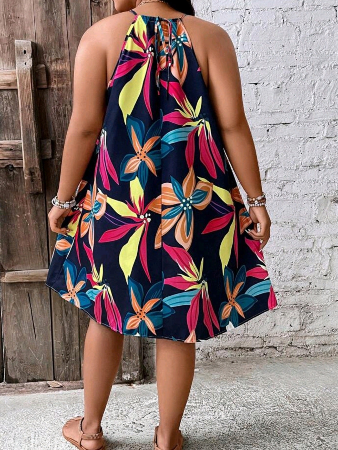 5644 Halter Neck Summer Boho Dress