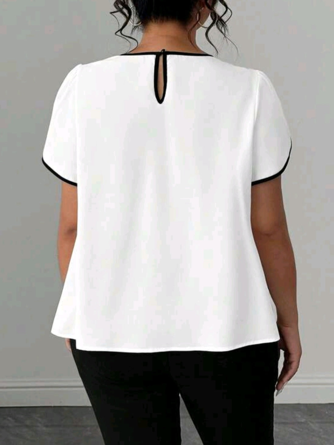 1814 Ruffle and Trim Blouse