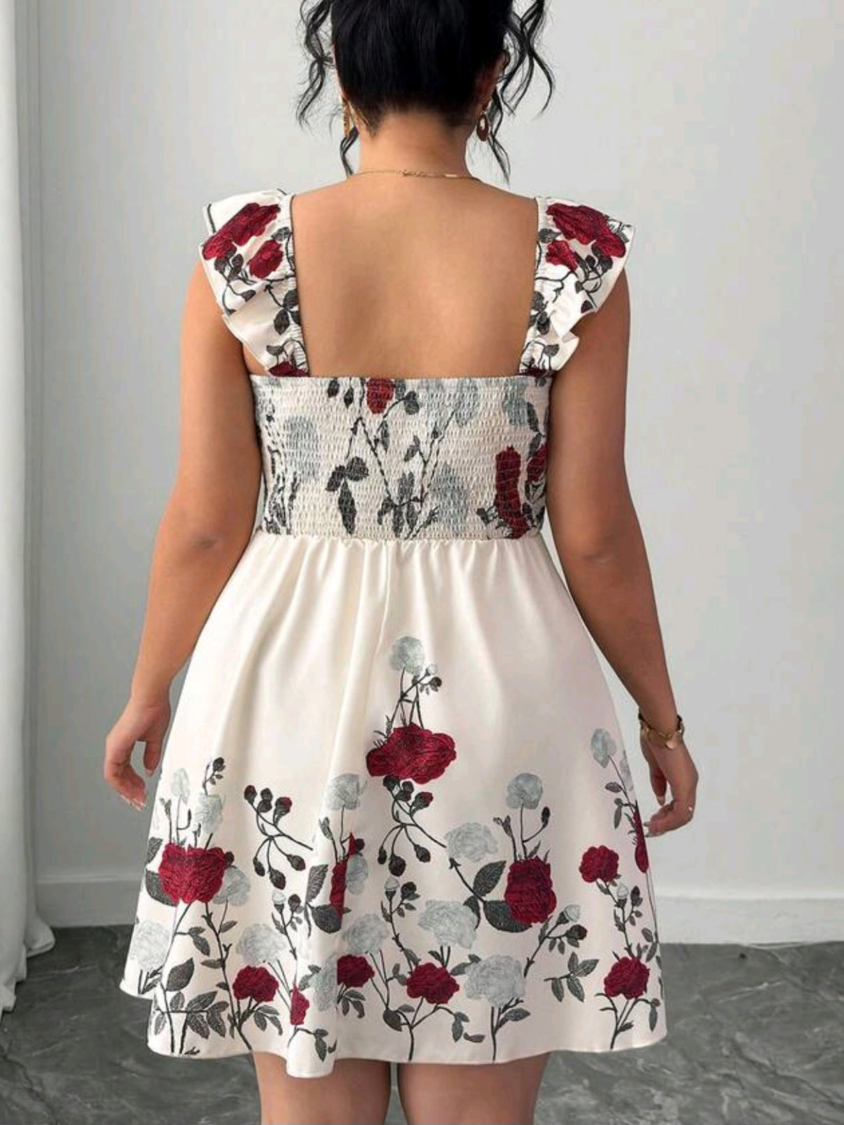 9310 Square Collar A Line Dress