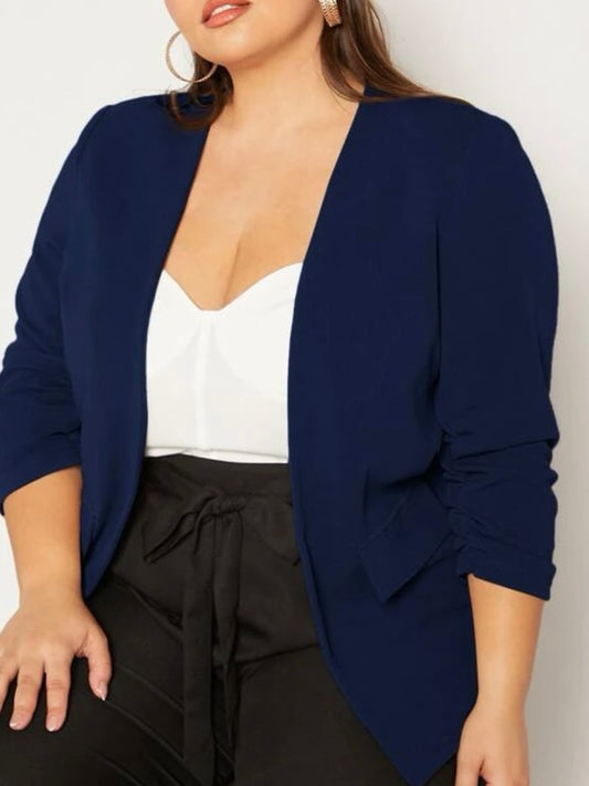 Ruched Sleeve Blazer