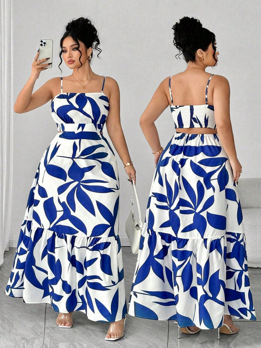 #4273 Spaghetti Strap Ruched Waist A-Line Dress