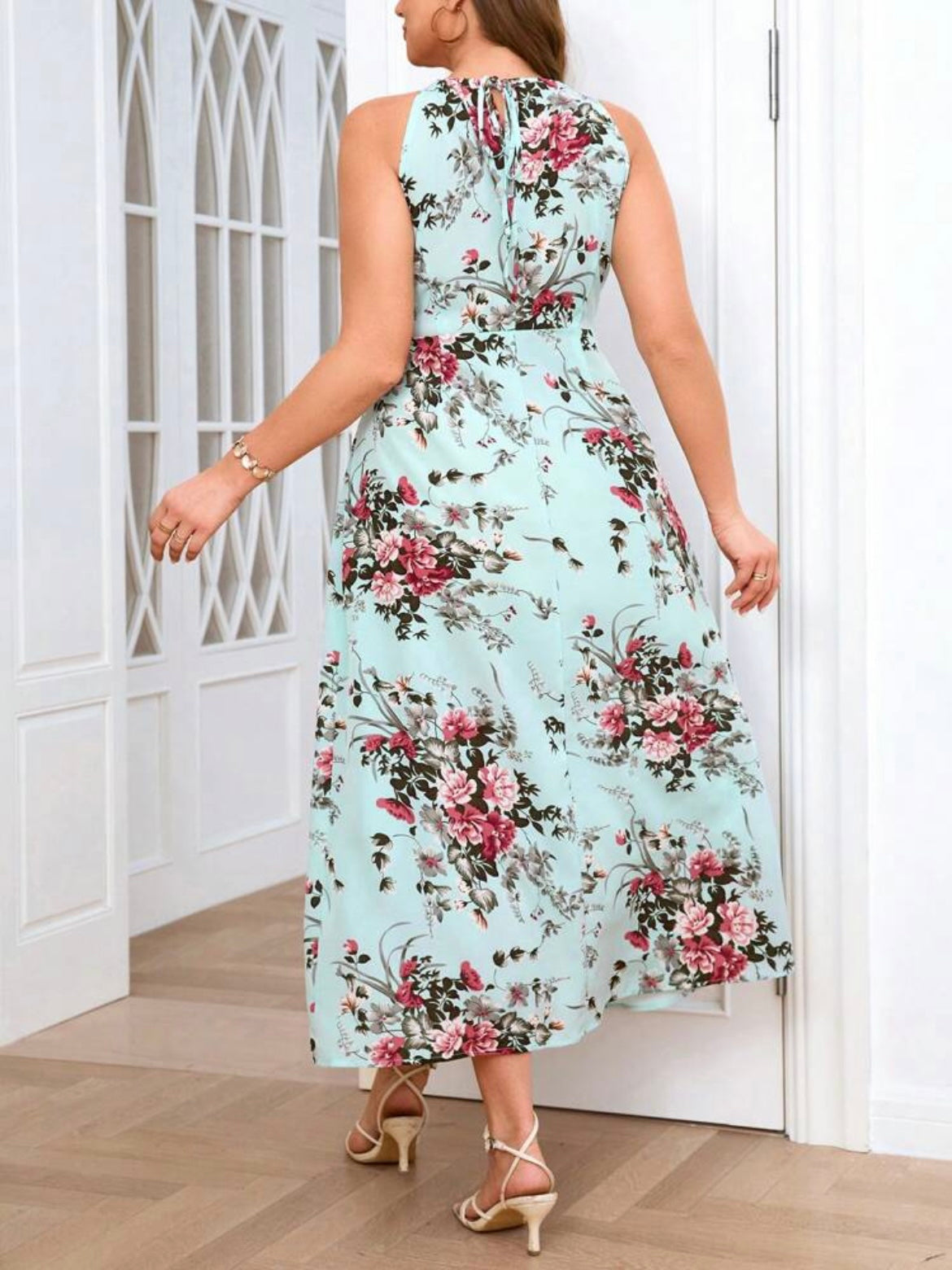 Floral Print Split Thigh Cami Dress