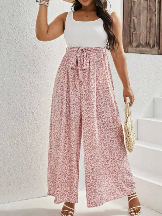 Belted Wide Leg Jumpsuit