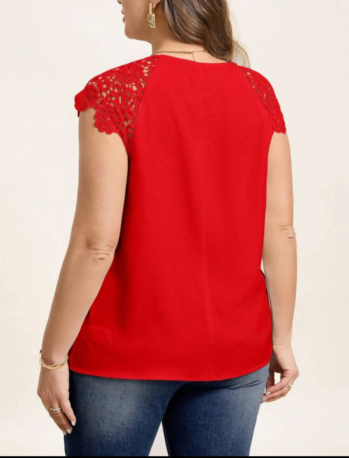 # 9766 Lace Patchwork Blouse