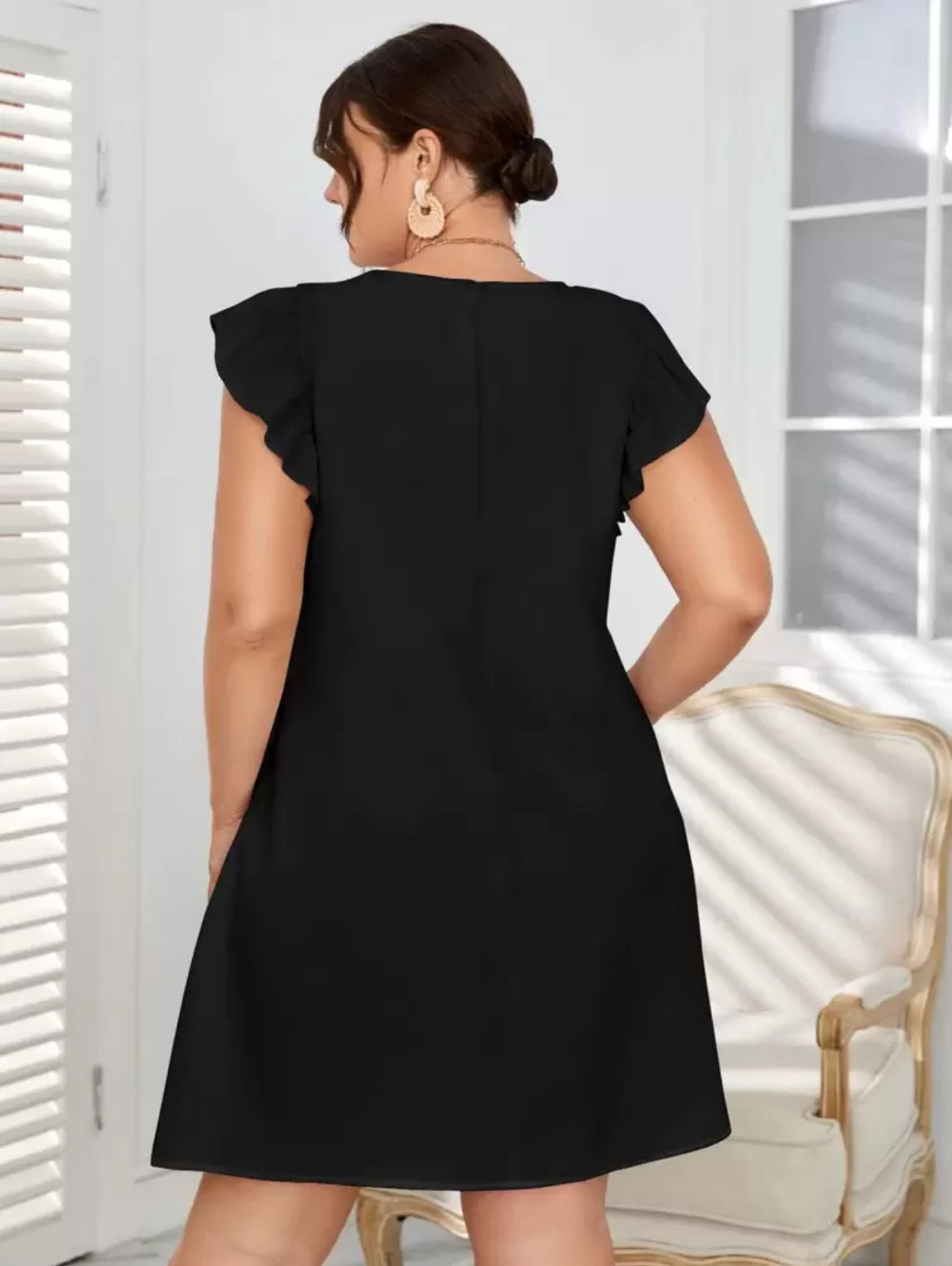 # 1961 Ruffle Sleeve Tunic Dress