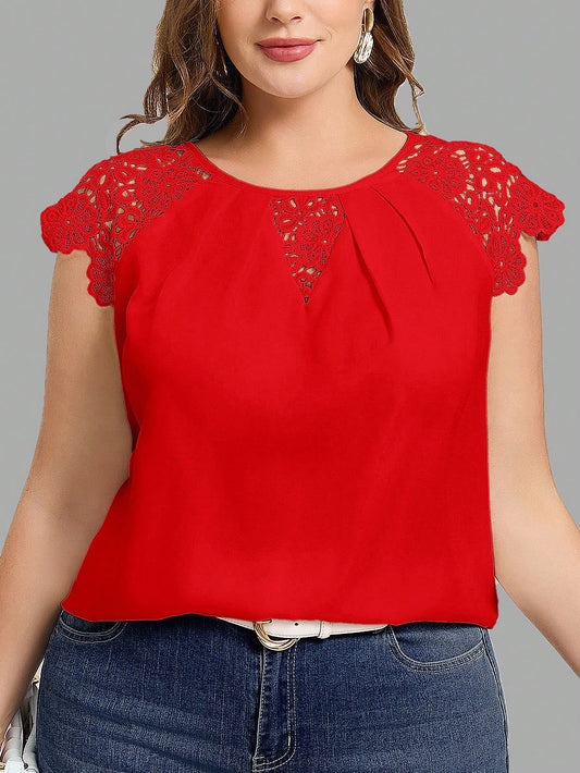 # 9766 Lace Patchwork Blouse