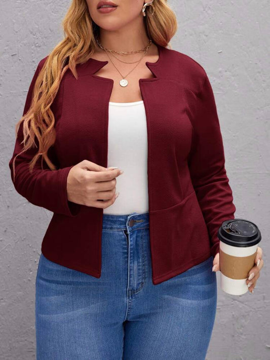 Notched Open Front Jacket