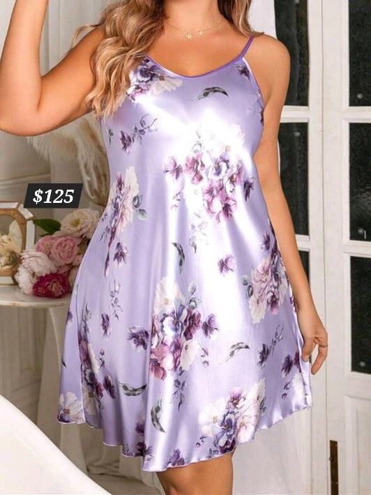 #1973 Silk Flower Print Camisole Sleepwear