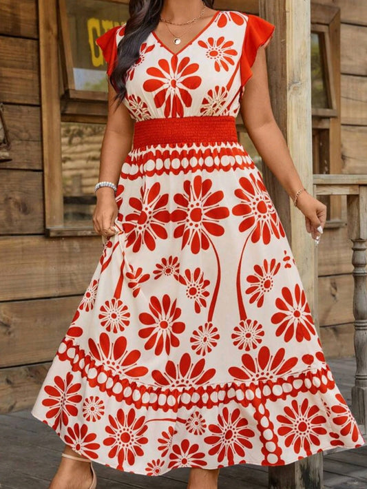 C#1424 Paisley Print Long Vacation Dress