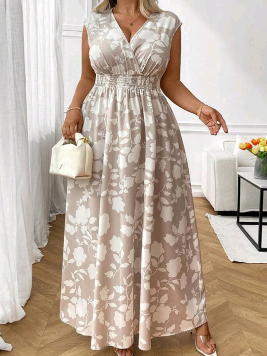 C#7973 Floral Print Sleeveless Dress